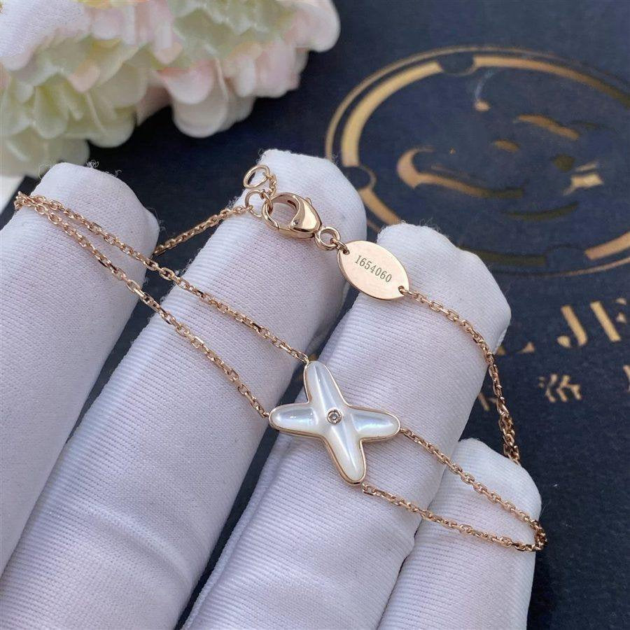 [Camiery]JEUX BRACELET WHITE MOP PINK GOLD 1 DIAMOND