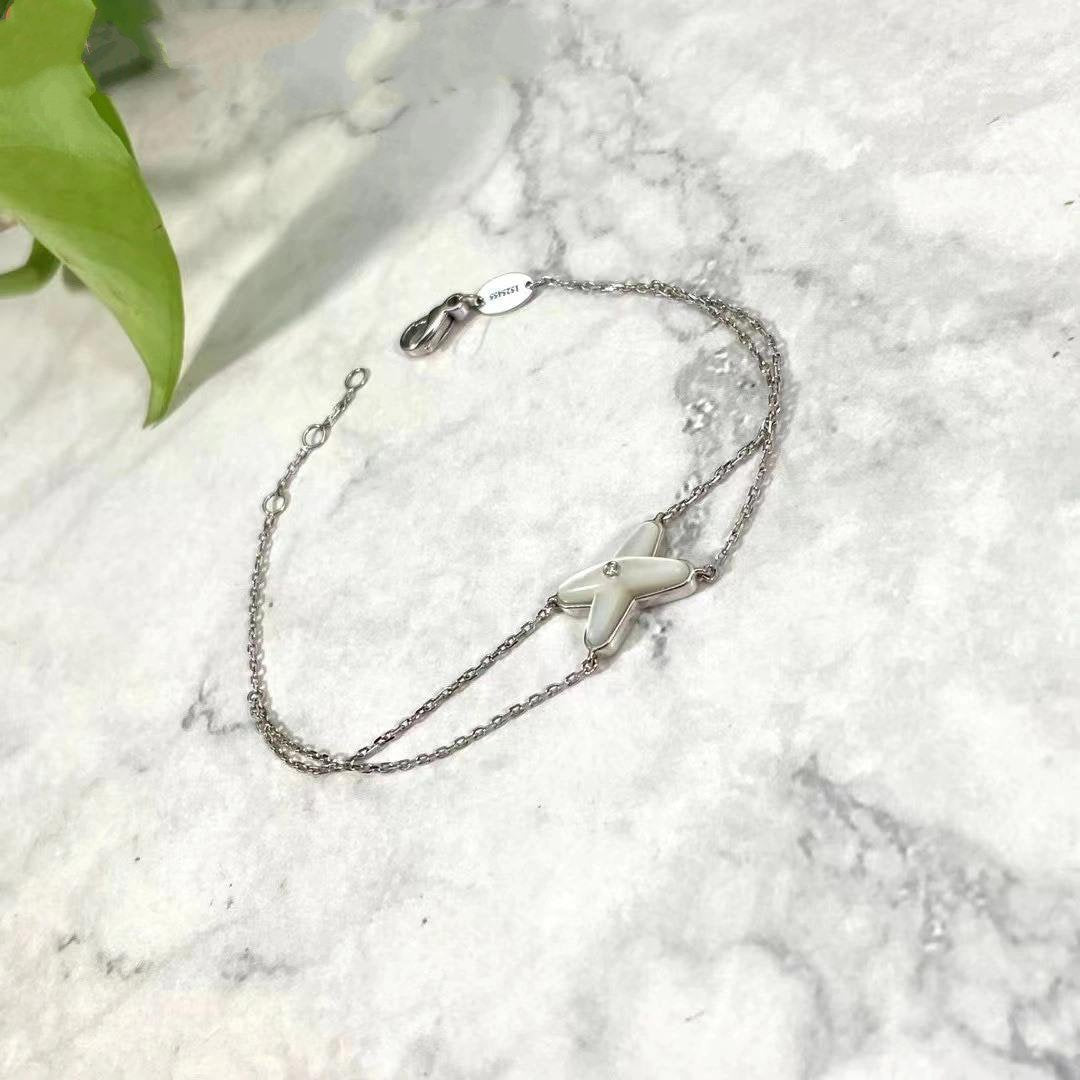 [Camiery]JEUX BRACELET WHITE MOP SILVER 1 DIAMOND