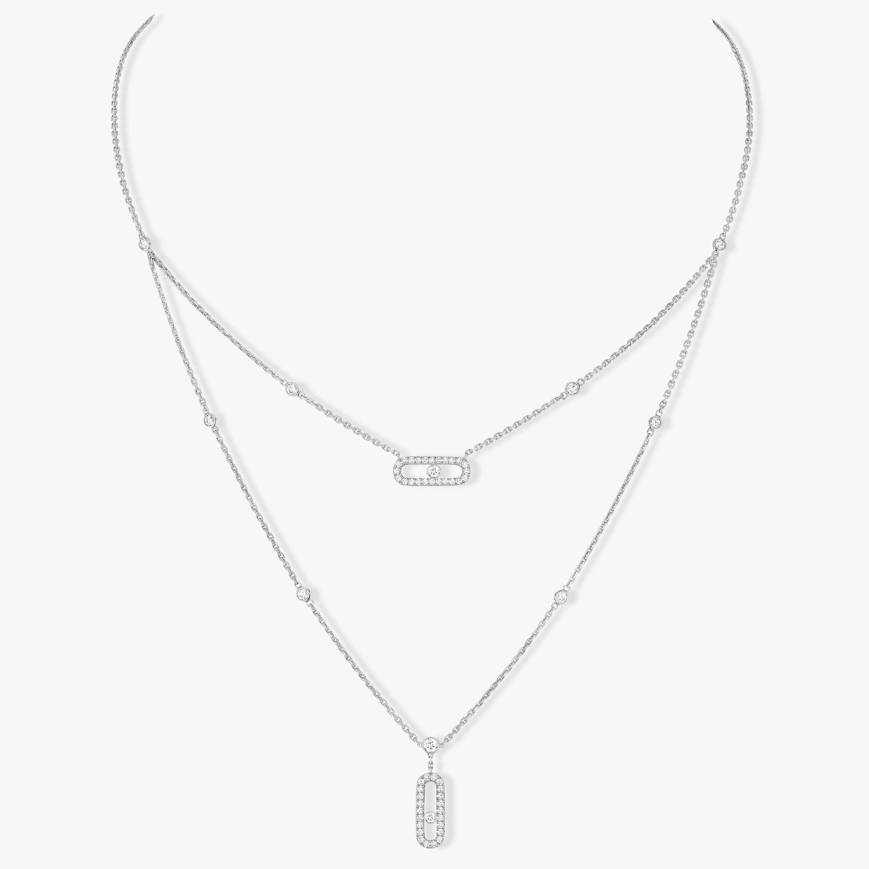 [Camiery]MOVE 2 ROW DIAMOND NECKLACE