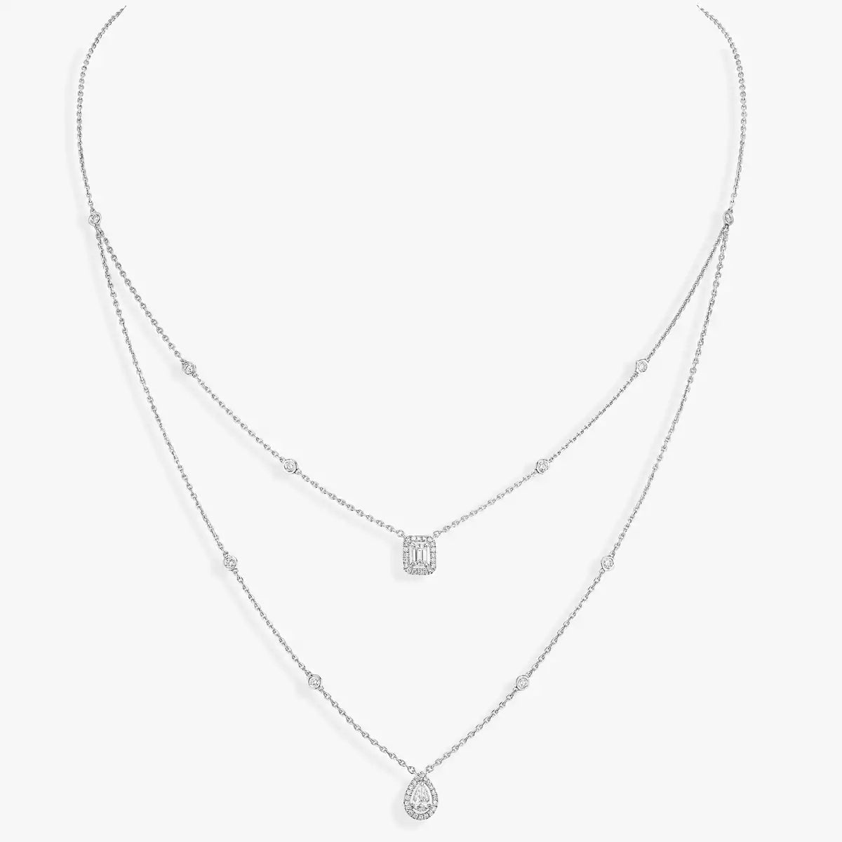 [Camiery]Diamond Necklace My Twin 2 Rows