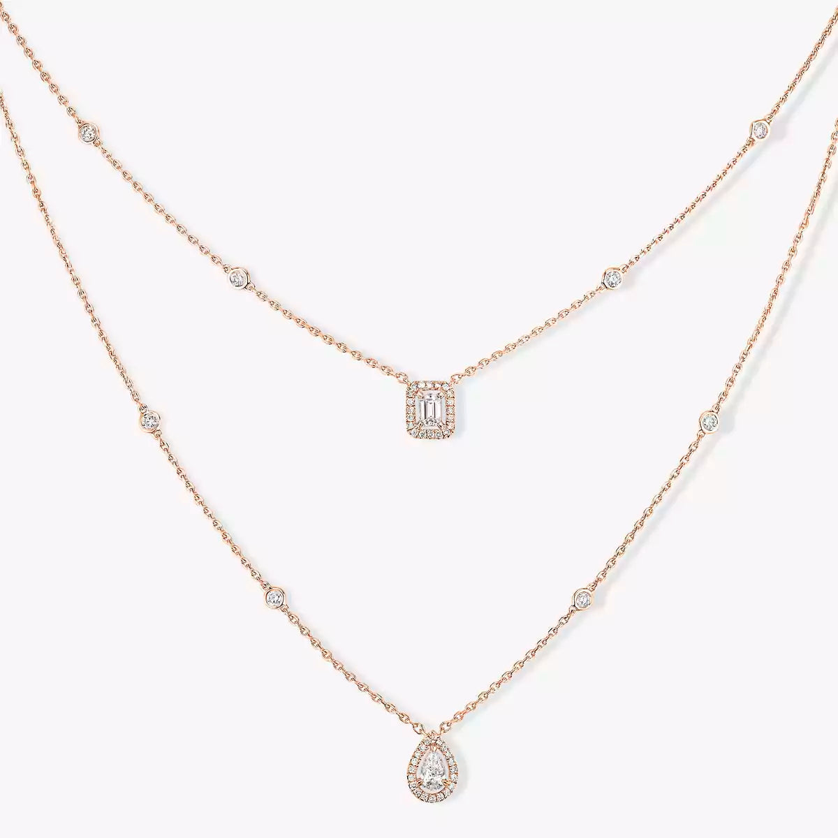 [Camiery]Diamond Necklace My Twin 2 Rows
