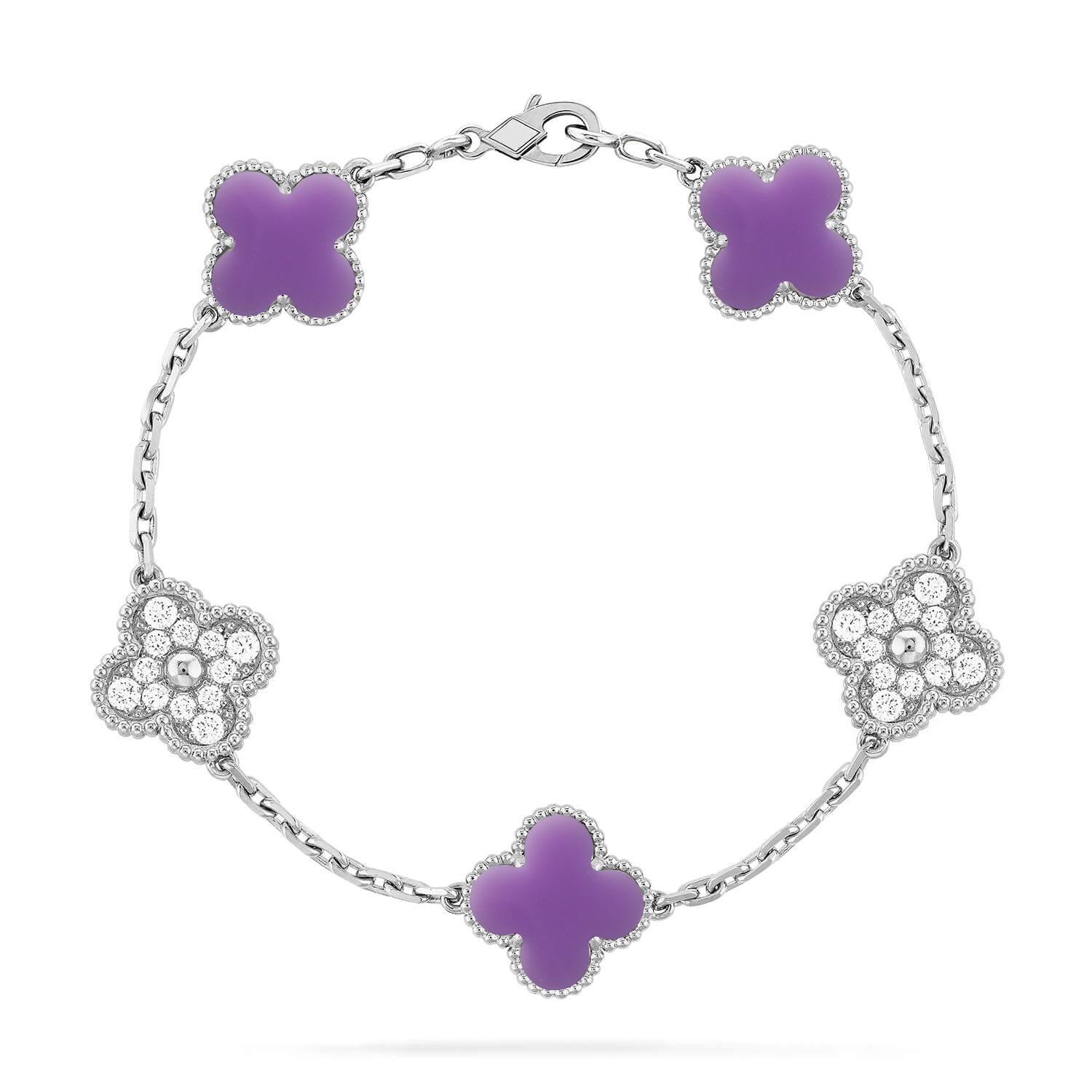 [Camiery]CLOVER 5 MOTIF LIGHT PURPLE BRACELET COLLECTION