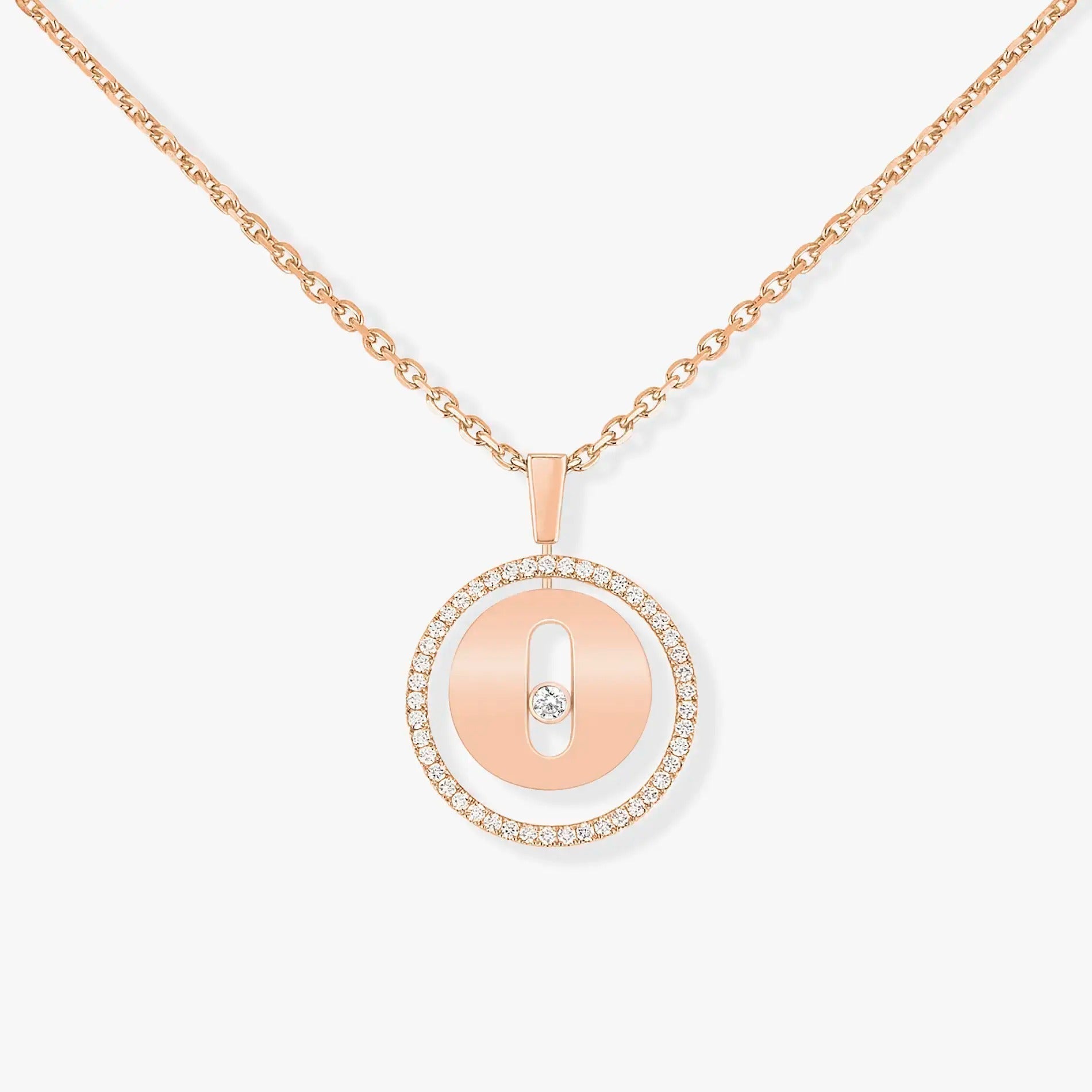[Camiery]LUCKY MOVE PM NECKLACE PINK GOLD DIAMOND
