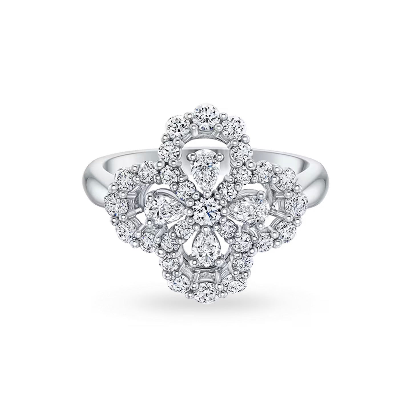 [Camiery]LOOP RING FULL MOTIF DIAMOND 16MM SILVE