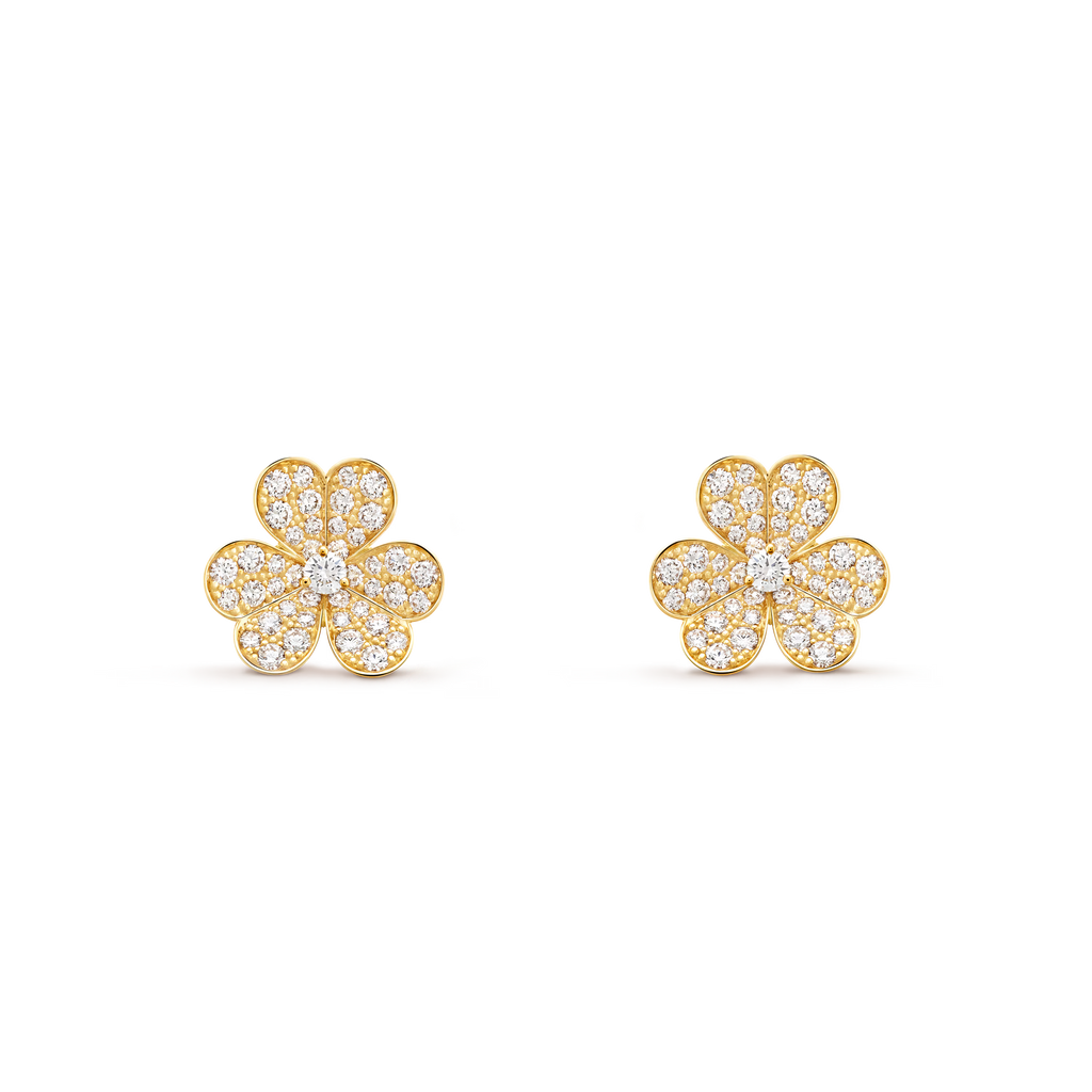 [Camiery] VA FRIVOLE GOLD FLOWER DIAMOND EARRINGS