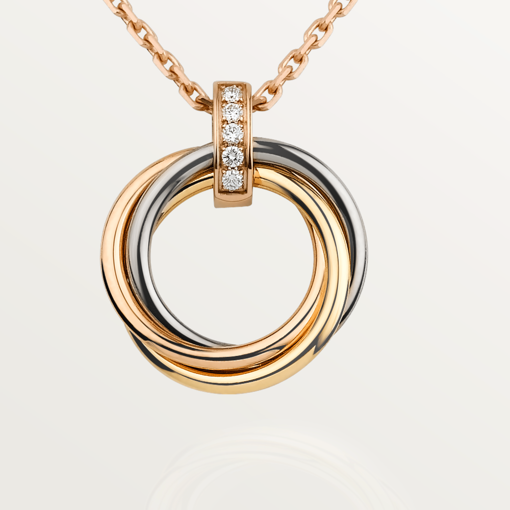 [CLOVER JEWELRY]TRINITY NECKLACE GOLD  DIAMONDS