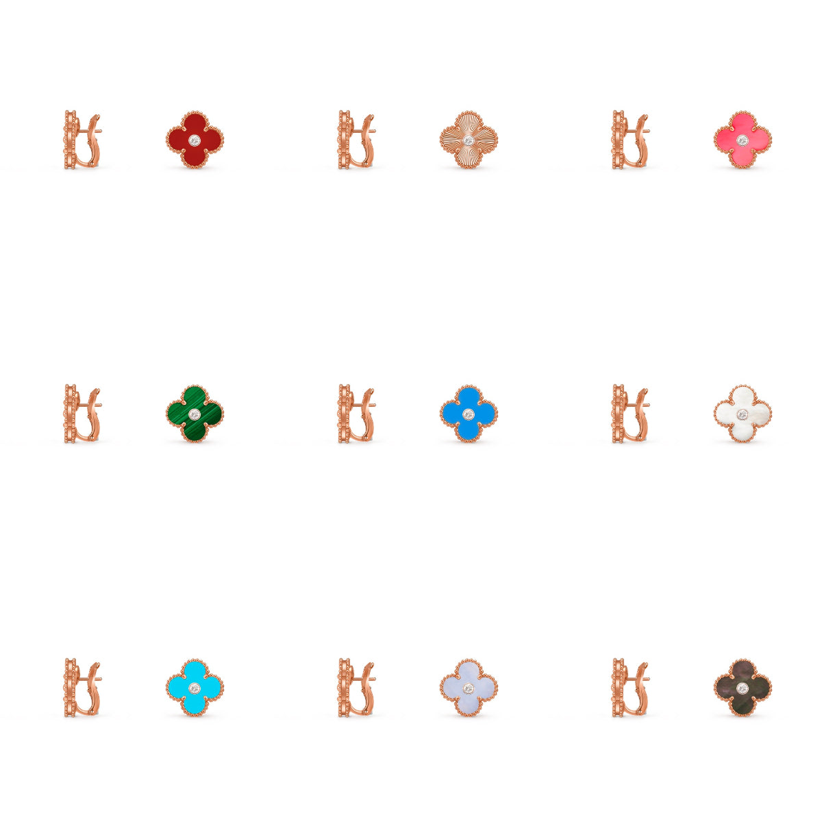[Camiery]CLOVER 15MM MOP DIAMOND EARRINGS COLLECTION