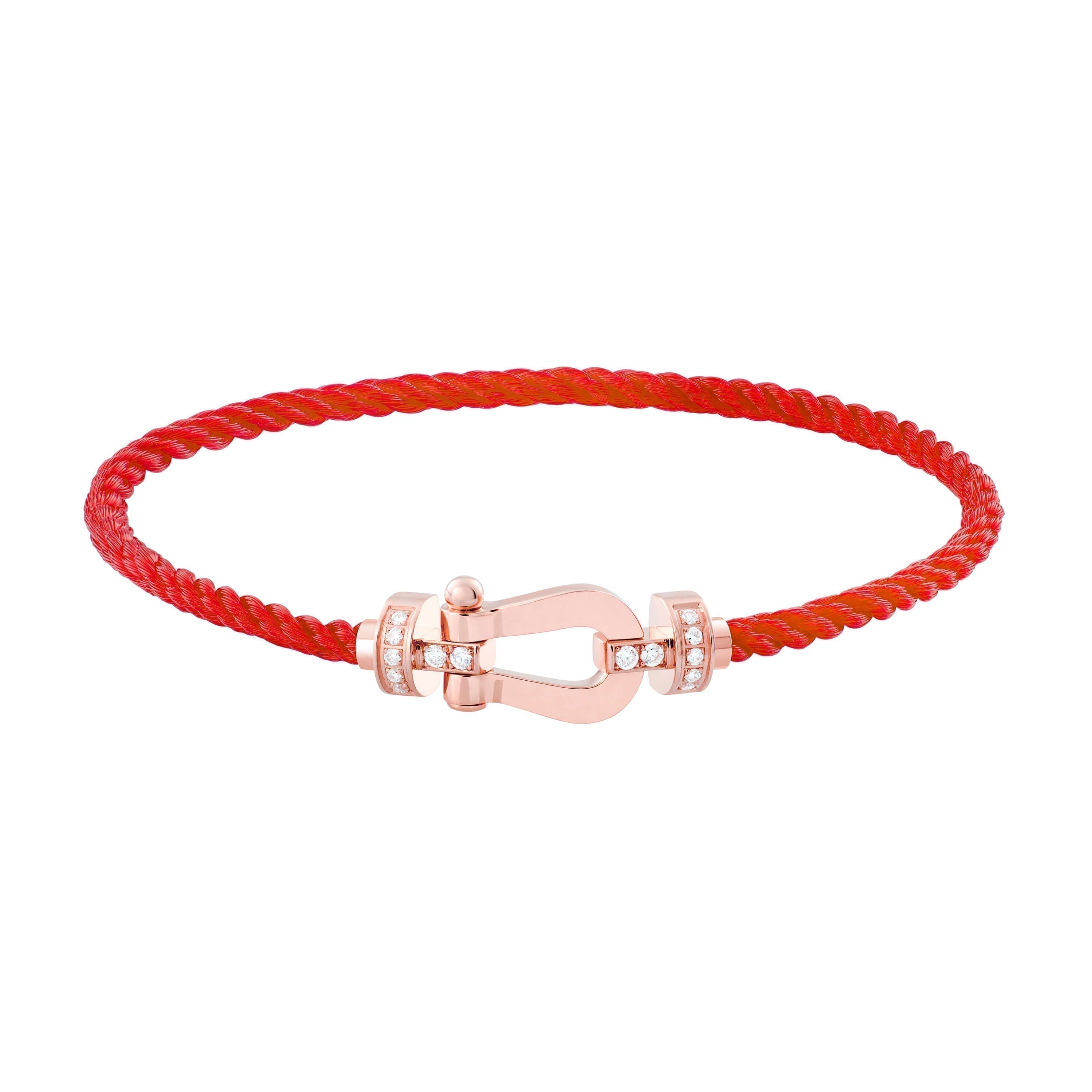 [CLOVER JEWELRY]FORCE 10 HALF DIAMOND PINK GOLD RED CORDERI LARGE AND MEDIUM MODEL