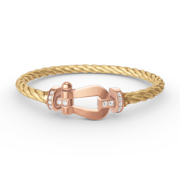 [CLOVER JEWELRY]FORCE LARGE HORSESHOE HALF DIAMOND BRACELET ROSE GOLD