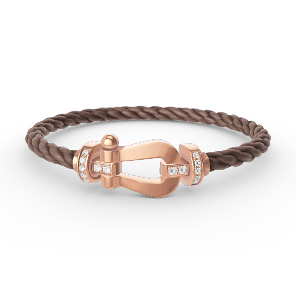 [CLOVER JEWELRY]FORCE LARGE HORSESHOE HALF DIAMOND BRACELET ROSE GOLD