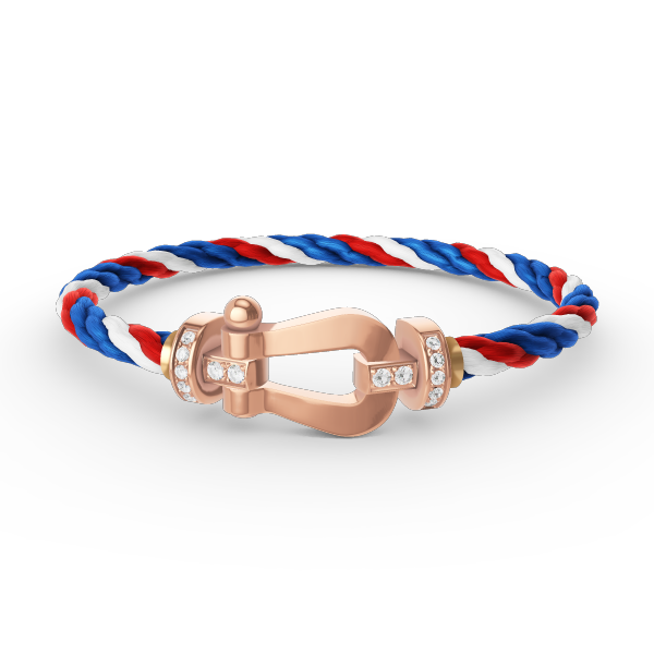 [CLOVER JEWELRY]FORCE LARGE HORSESHOE HALF DIAMOND BRACELET ROSE GOLD