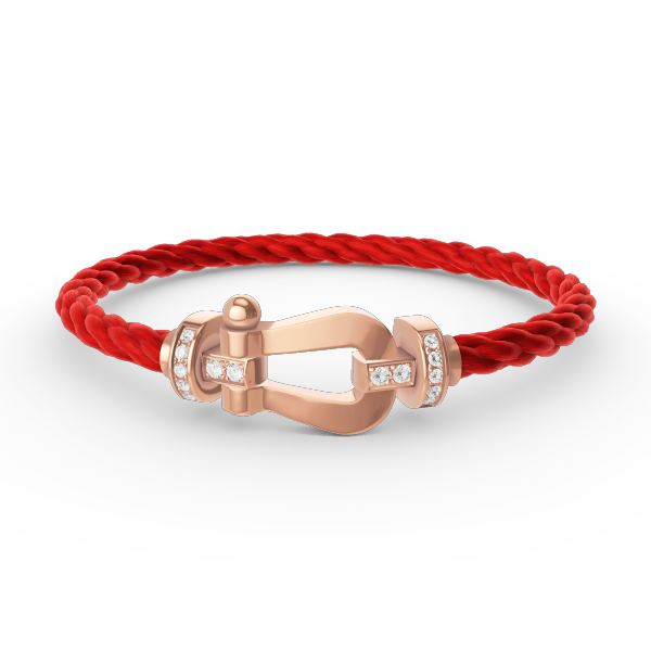 [CLOVER JEWELRY]FORCE LARGE HORSESHOE HALF DIAMOND BRACELET ROSE GOLD
