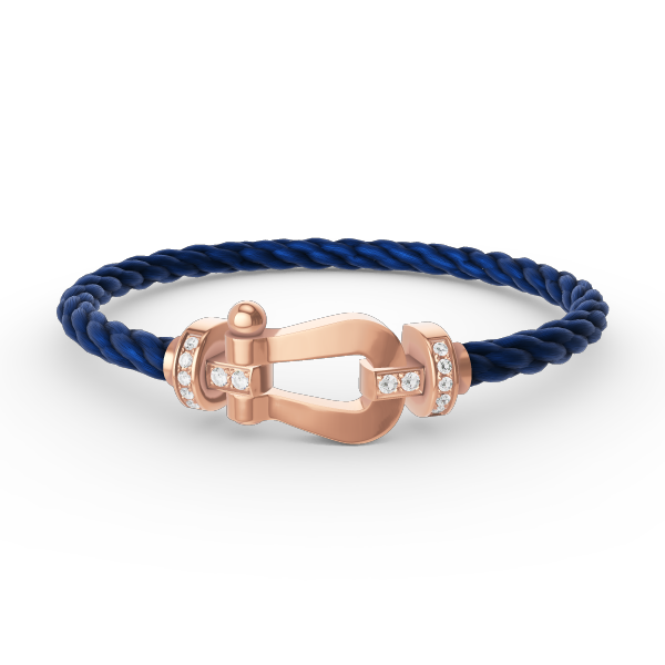 [CLOVER JEWELRY]FORCE LARGE HORSESHOE HALF DIAMOND BRACELET ROSE GOLD