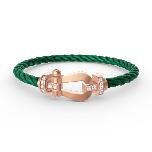 [CLOVER JEWELRY]FORCE LARGE HORSESHOE HALF DIAMOND BRACELET ROSE GOLD