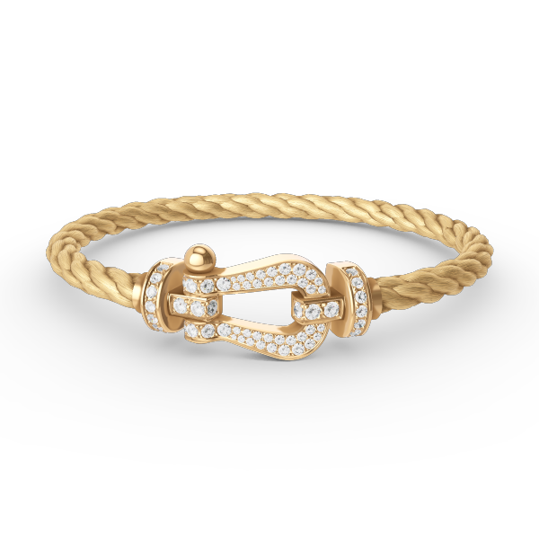 [CLOVER JEWELRY]FORCE LARGE HORSESHOE FULL DIAMOND BRACELET GOLD
