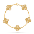 [Camiery] VA CLOVER 5 MOTIFS LASER GOLD BRACELET