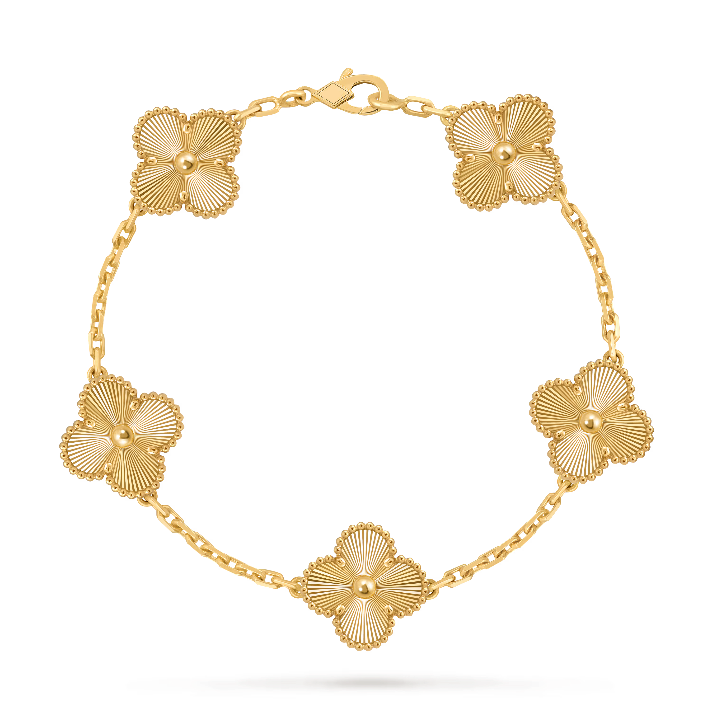 [Camiery] VA CLOVER 5 MOTIFS LASER GOLD BRACELET