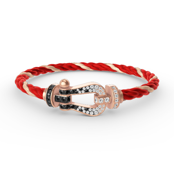 [CLOVER JEWELRY]FORCE LARGE HORSESHOE BLACK WHITE DIAMOND BRACELET ROSE GOLD