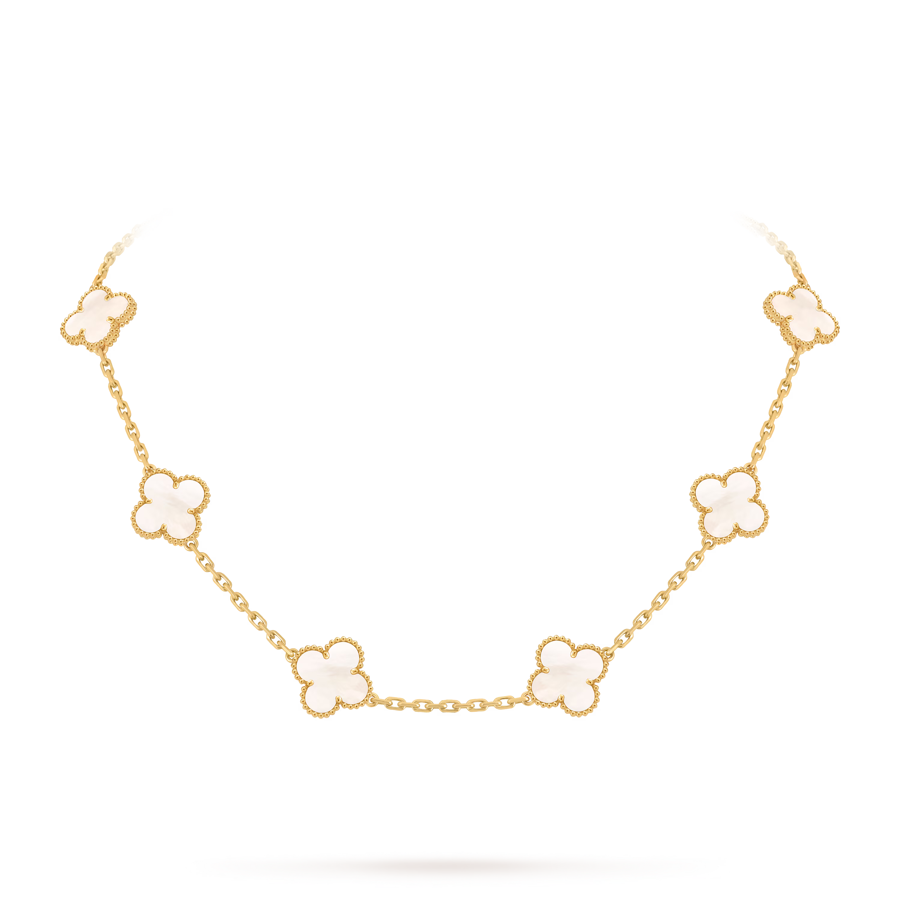 [Camiery] VA CLOVER 10 MOTIFS WHITE MOP NECKLACE