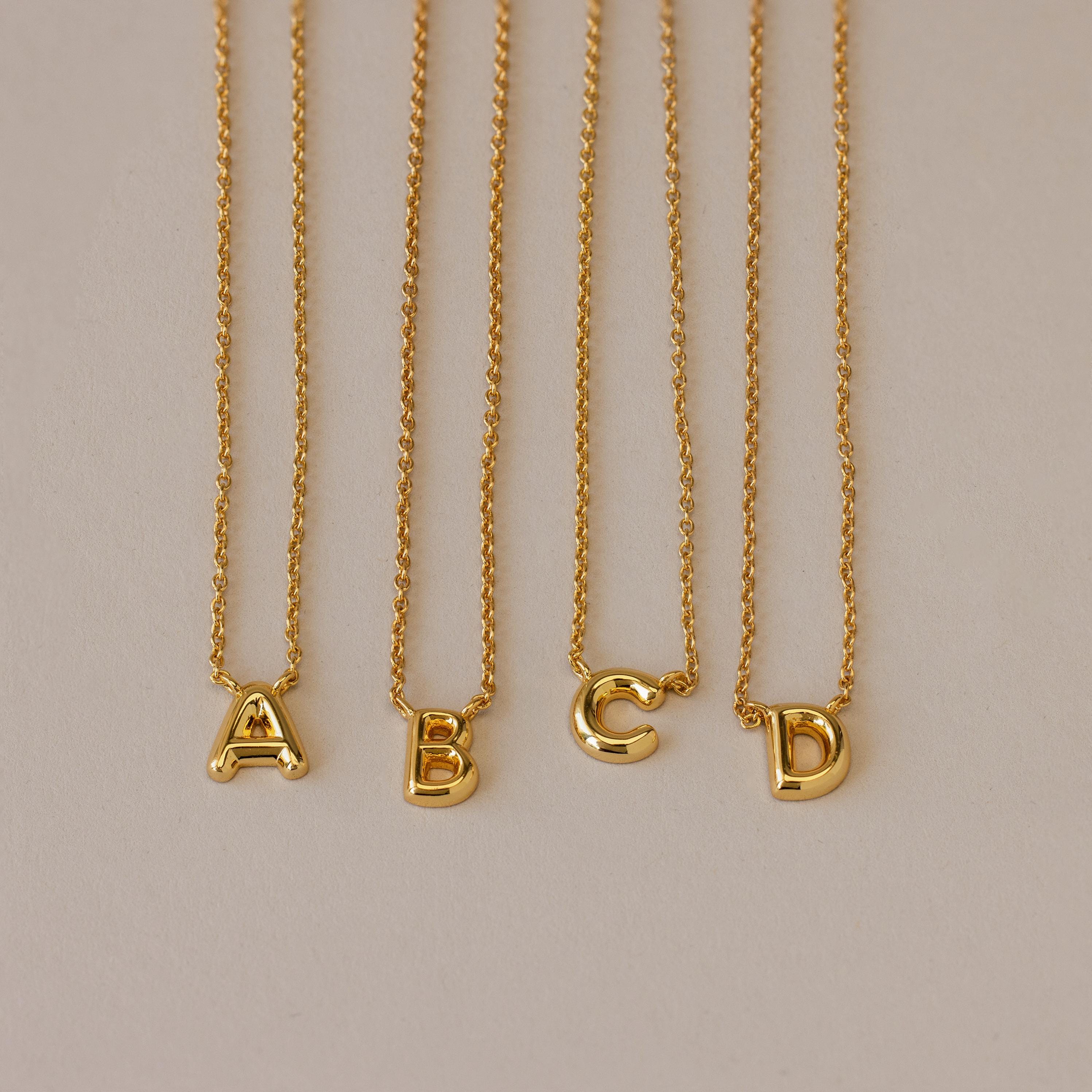 Dainty Bubble Letter Necklace