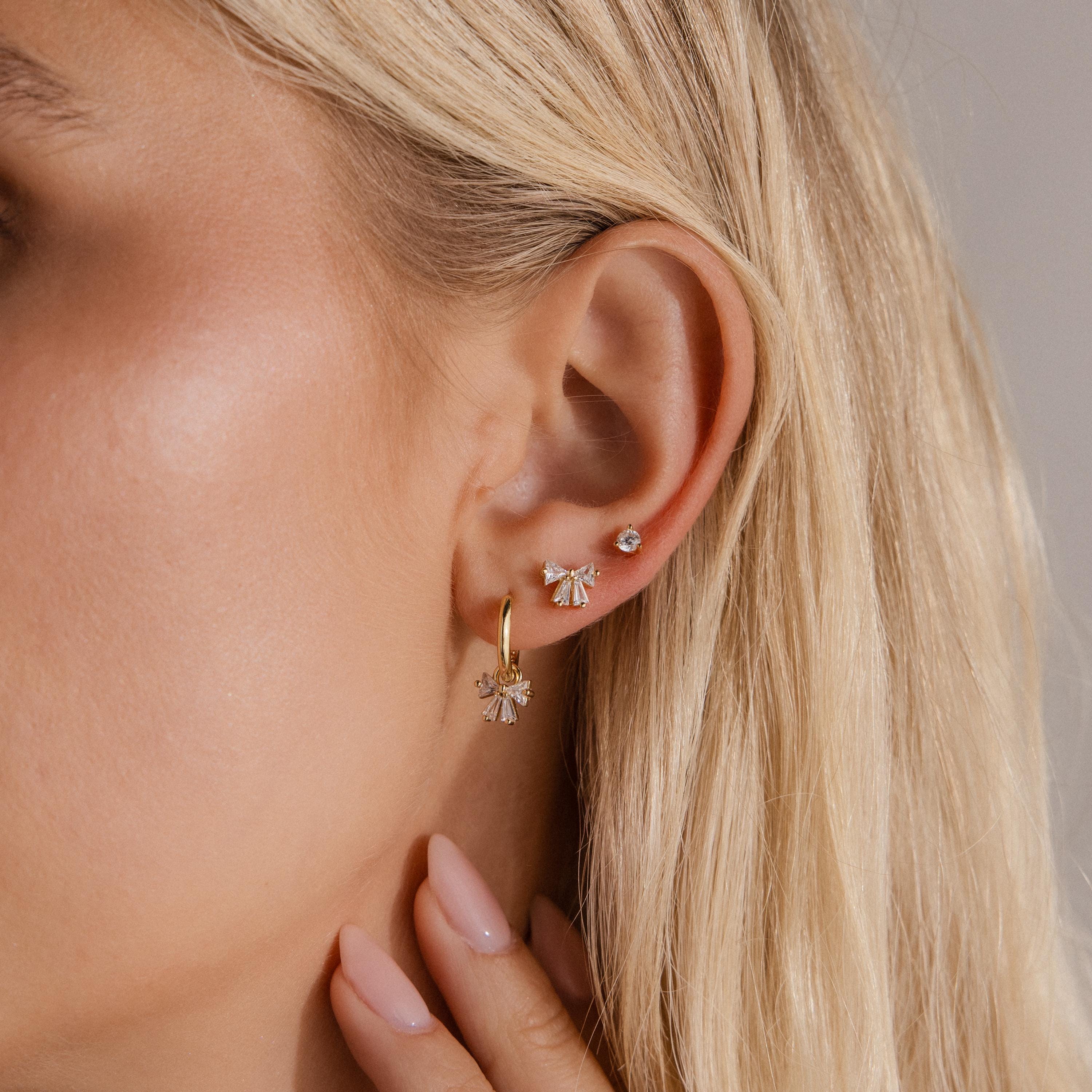 Diamond Bow Studs