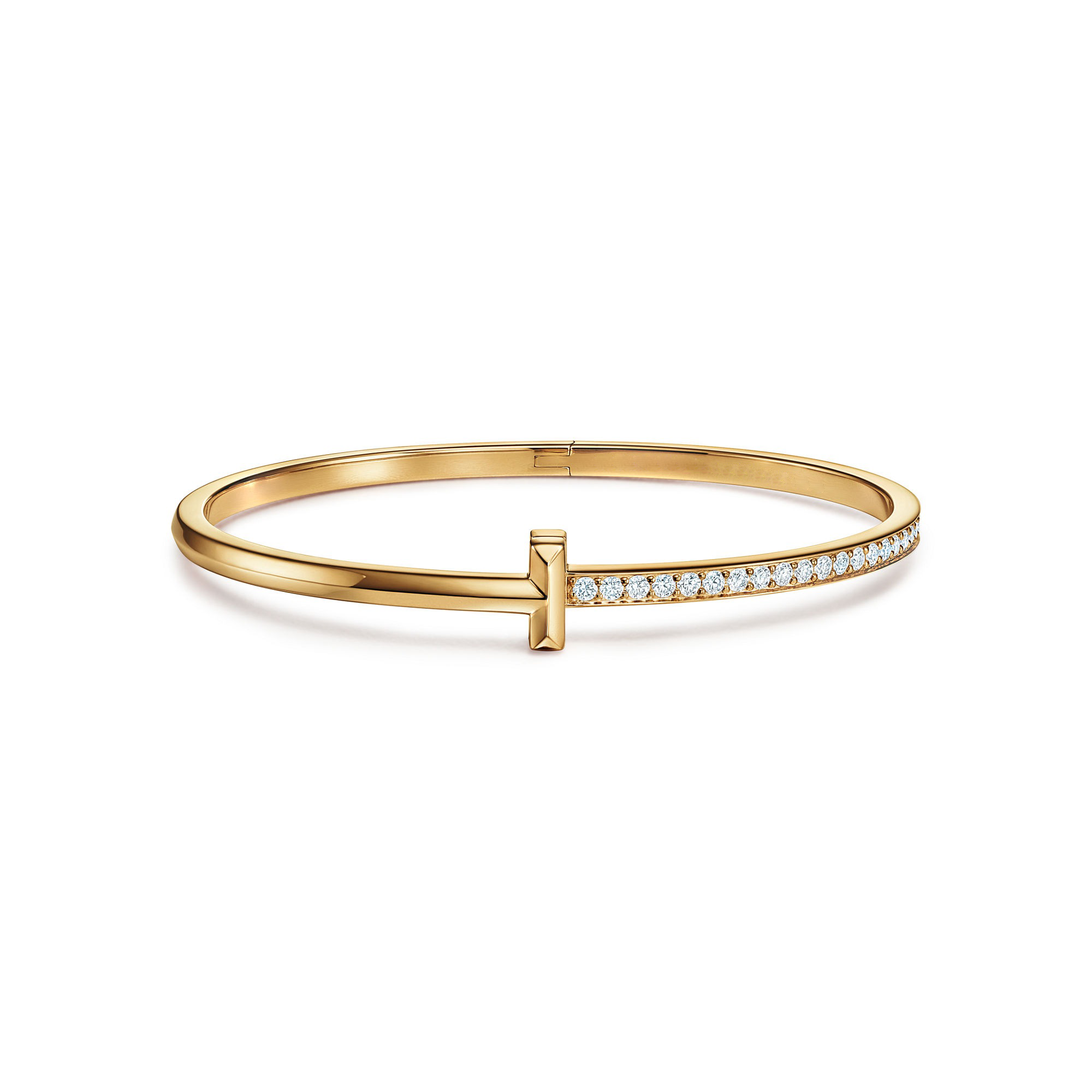 [Camiery] TF T Bracelet - T1 Narrow Half P[Camiery]é Bangle in Yellow Gold