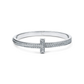 [Camiery] TB T Bracelet - T1 Wide White Gold Diamond Bangle