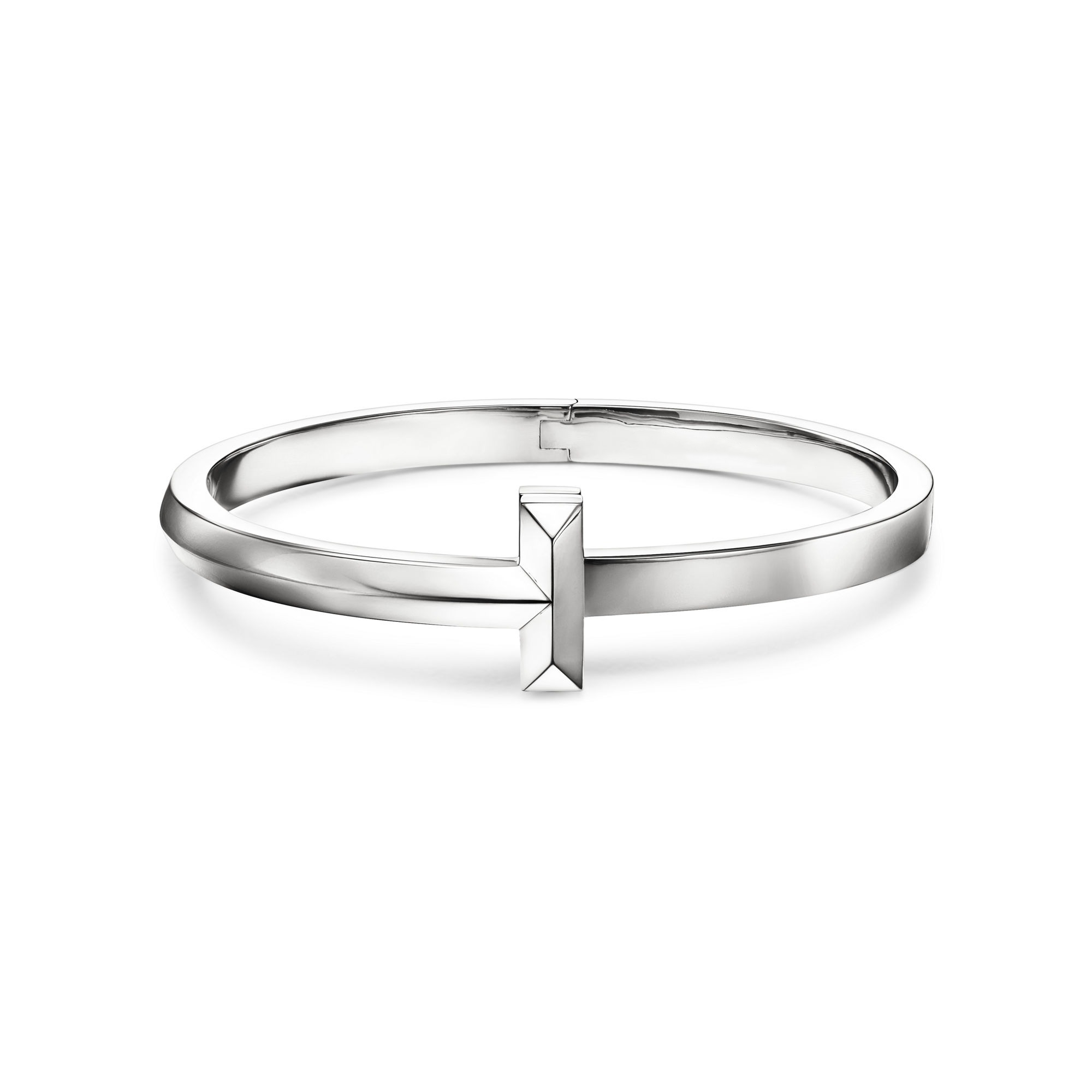 [Camiery] TF Bracelet - T1 Wide Hinged Bangle in White Gold