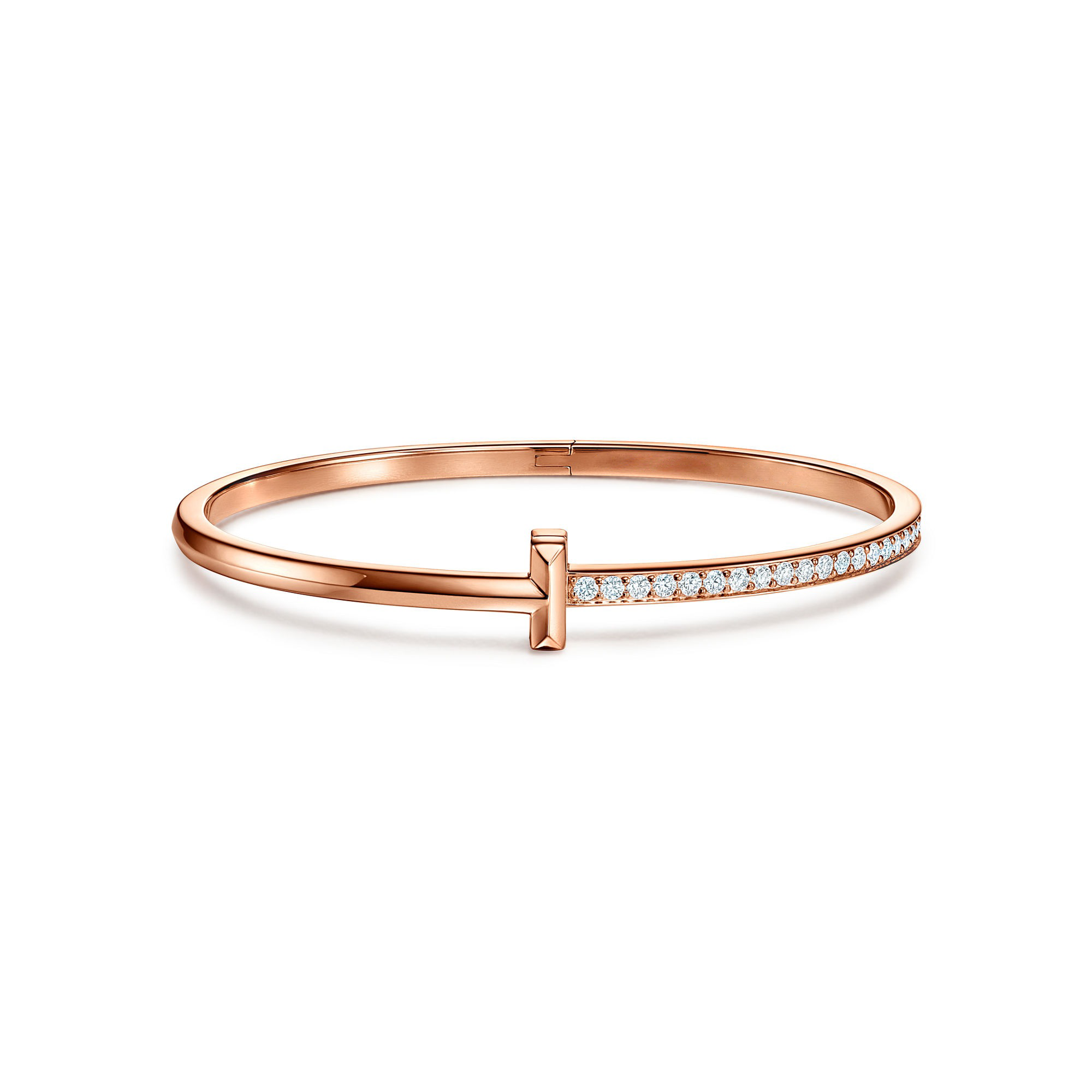[Camiery] TF T Bracelet - T1 Narrow Half P[Camiery]é Bangle in Rose Gold
