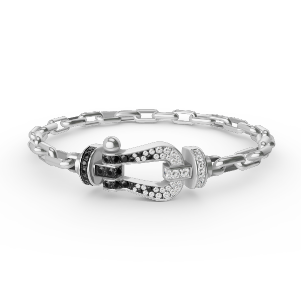 [CLOVER JEWELRY]FORCE LARGE HORSESHOE CLASP  METAL BRACELET