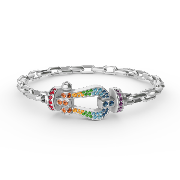 [CLOVER JEWELRY]FORCE LARGE HORSESHOE CLASP  METAL BRACELET