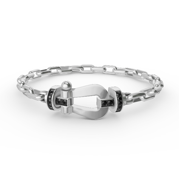 [CLOVER JEWELRY]FORCE LARGE HORSESHOE CLASP  METAL BRACELET