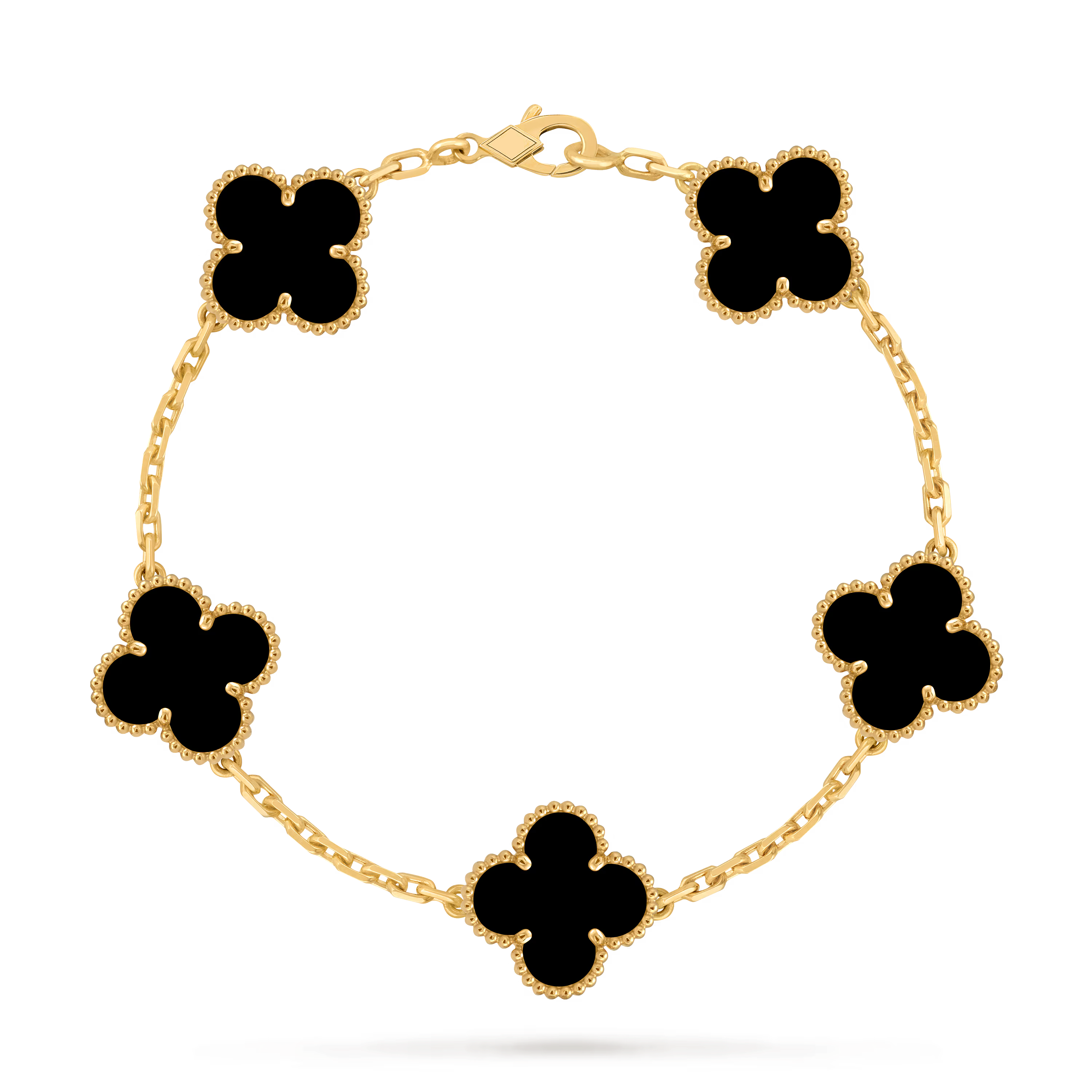 [Camiery] VA CLOVER 5 MOTIFS ONYX BRACELET