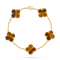[Camiery] VA CLOVER 5 MOTIFS TIGER EYE BRACELET