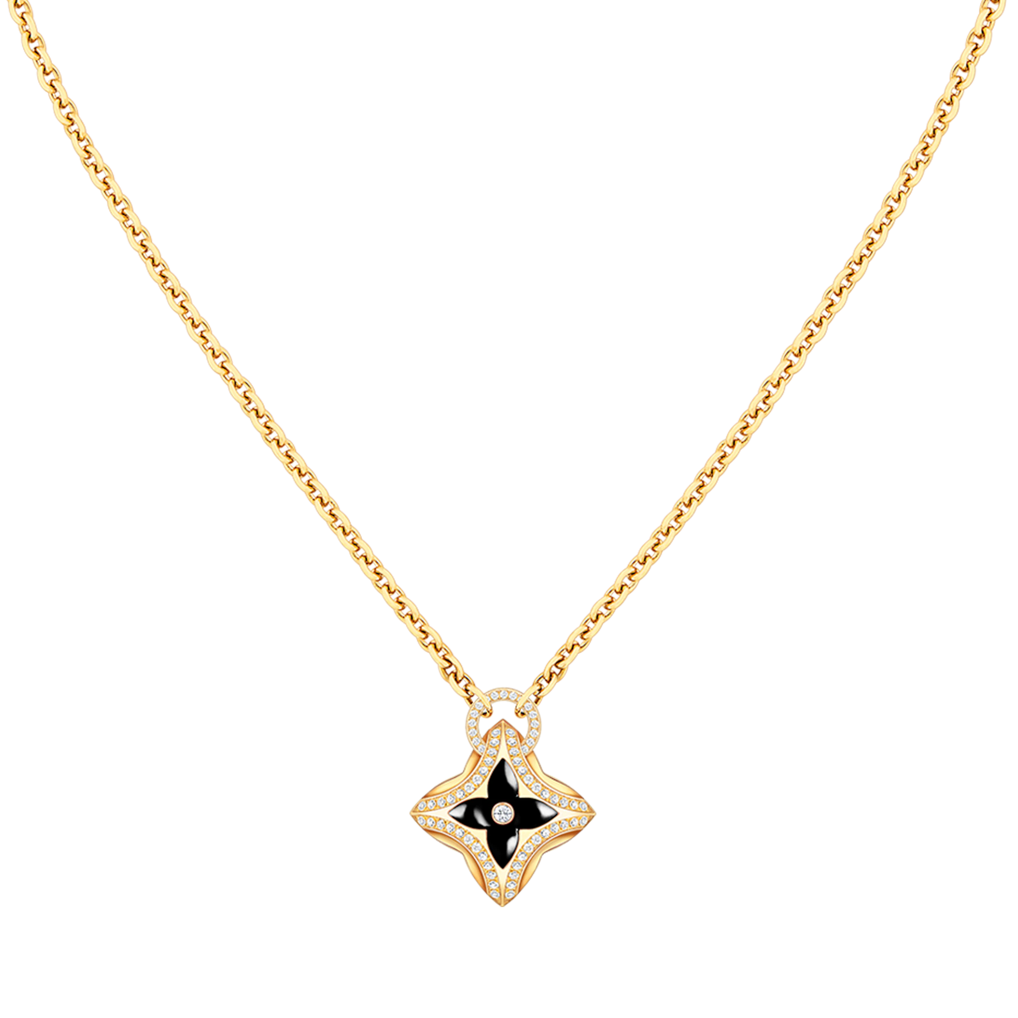 [CLOVER JEWELRY]STAR PEDANT PINK GOLD DIAMOND NECKLACE
