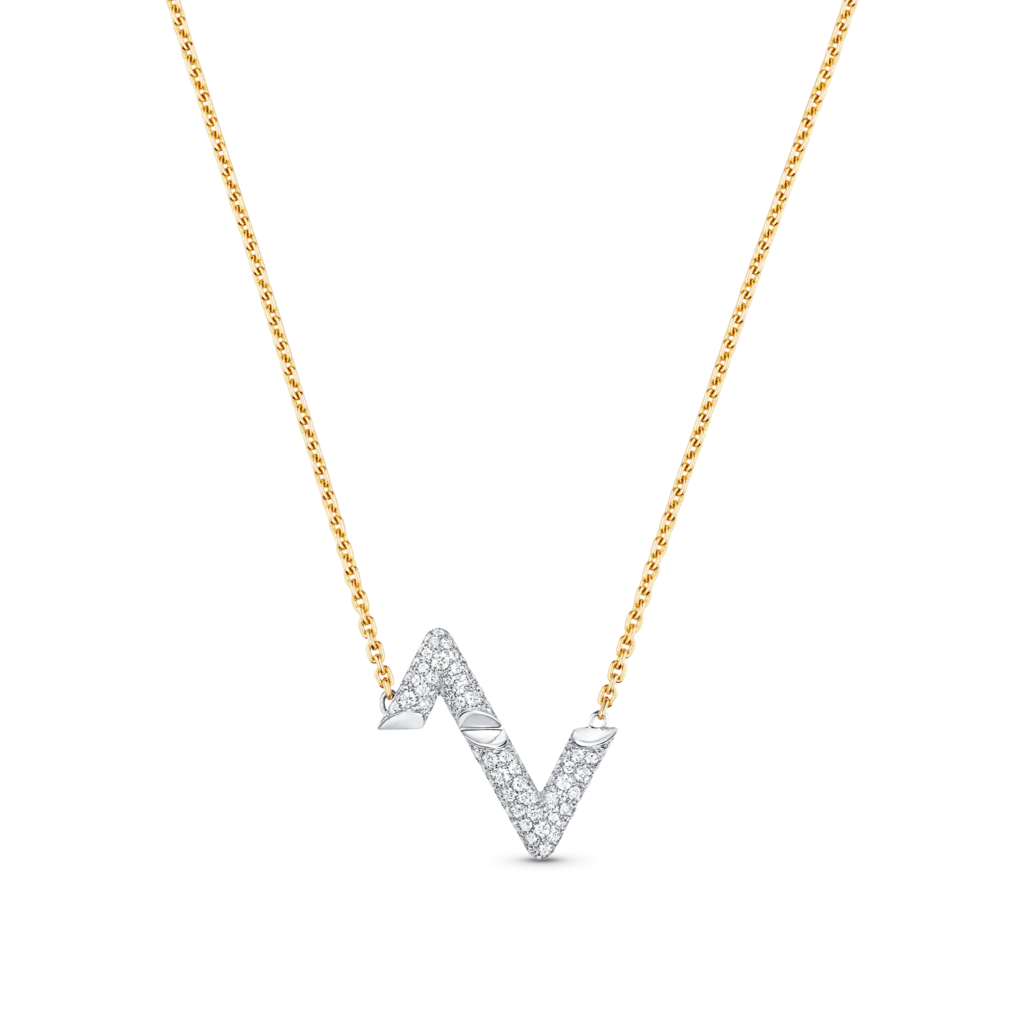 [CLOVER JEWELRY]VOLT SILVER DIAMOND PEDANT NECKLACE