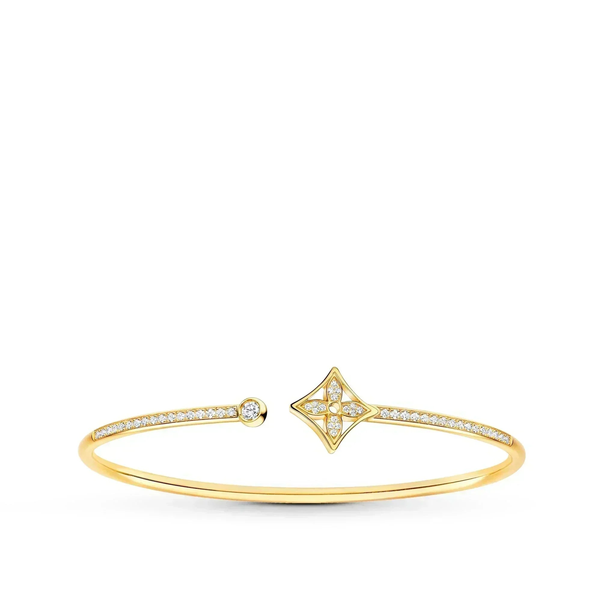 [CLOVER JEWELRY]IDYLLE GOLD OPEN BRACELET DIAMOND PAVED