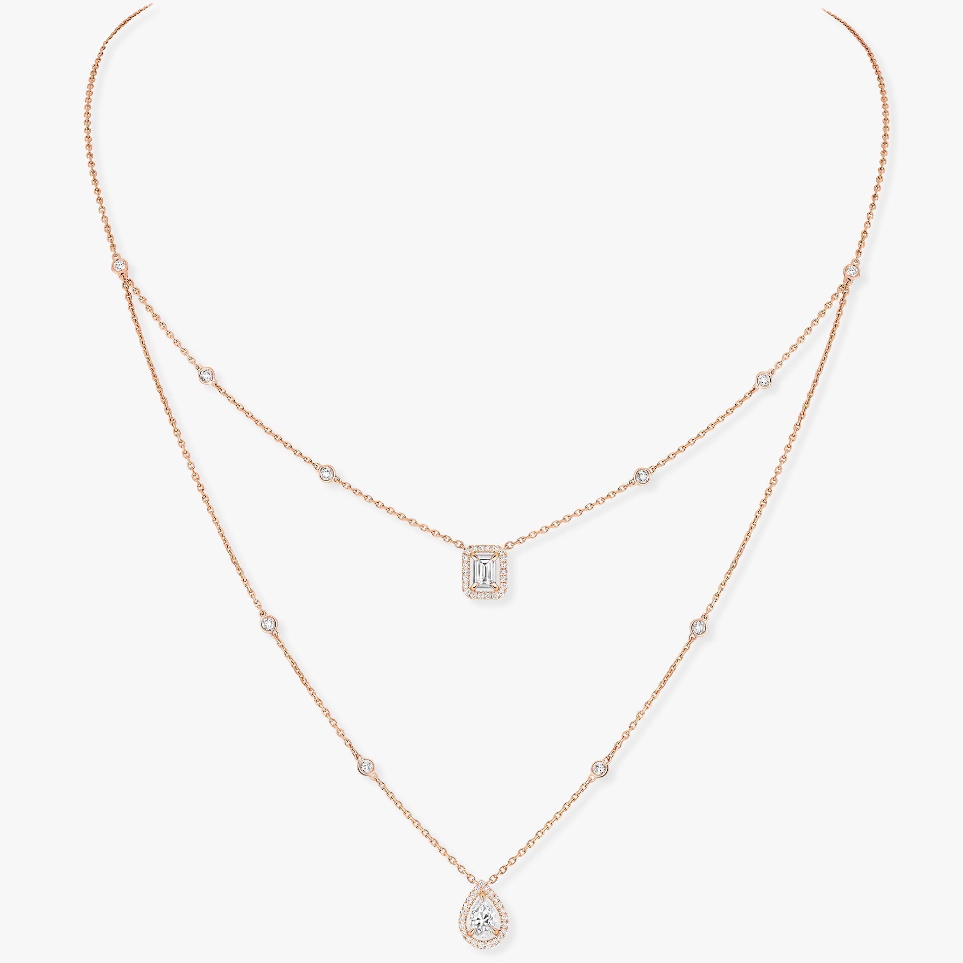 [Camiery]MY TWIN 2 ROW DIAMOND NECKLACE