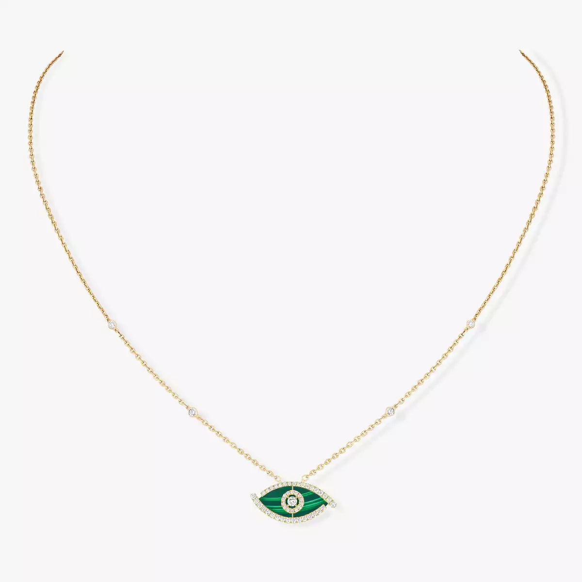 [Camiery]Lucky Eye Diamond Necklace in Rose Gold and Turquoise