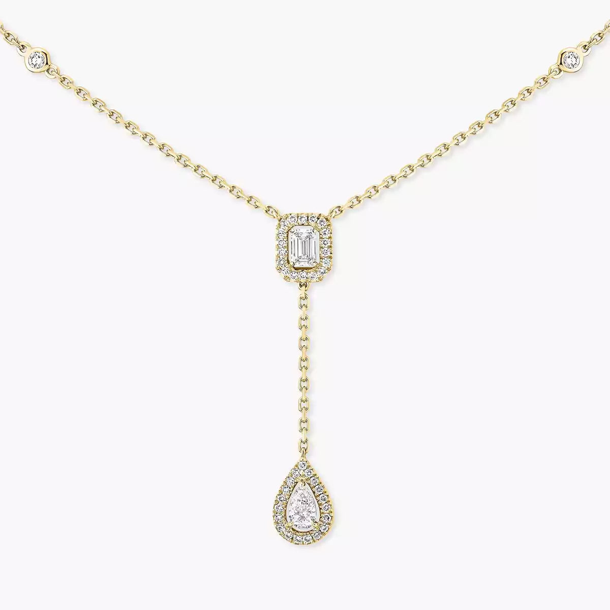 [Camiery]Gold Diamond Tie Necklace