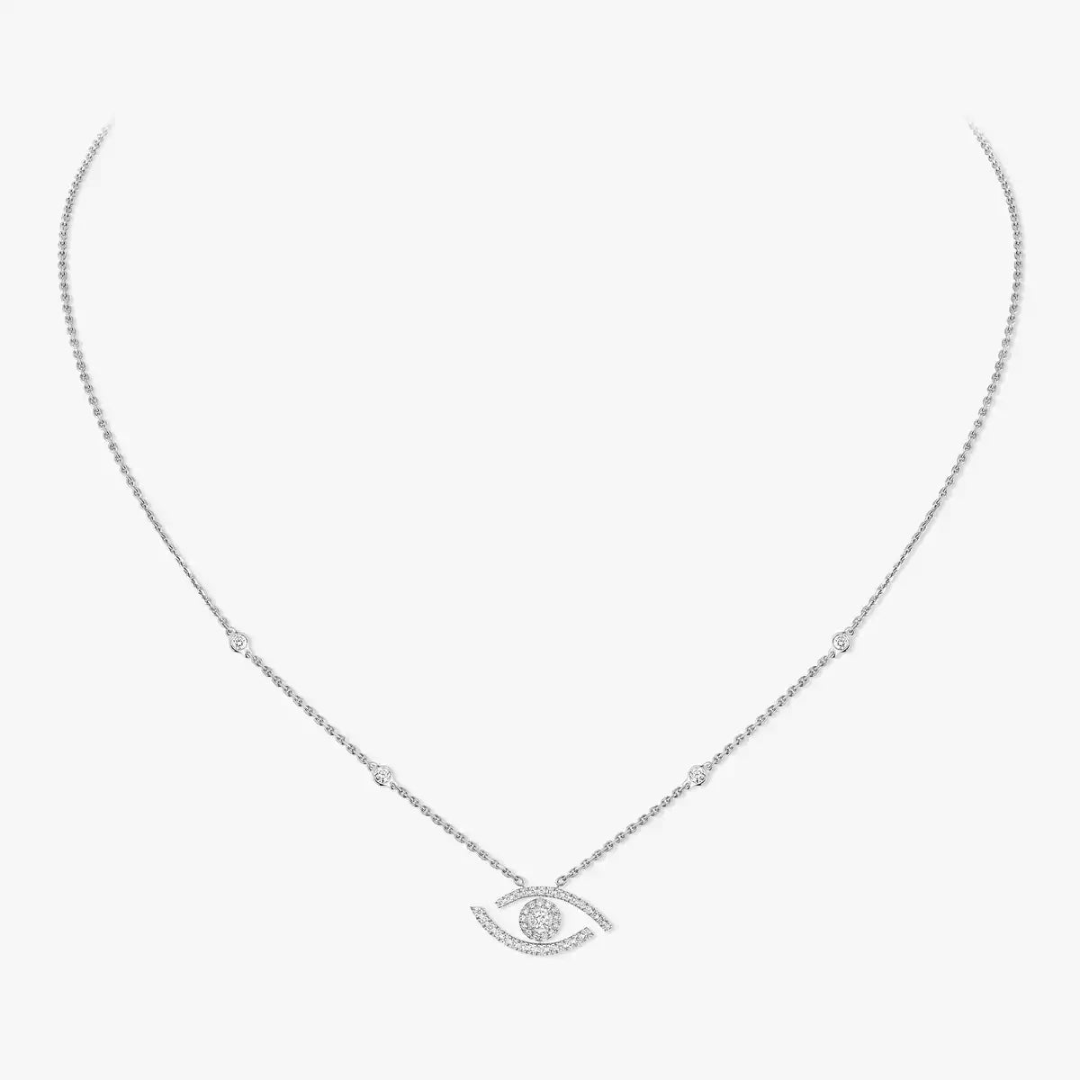 [Camiery]Pave_ Diamond Necklace Lucky Eye