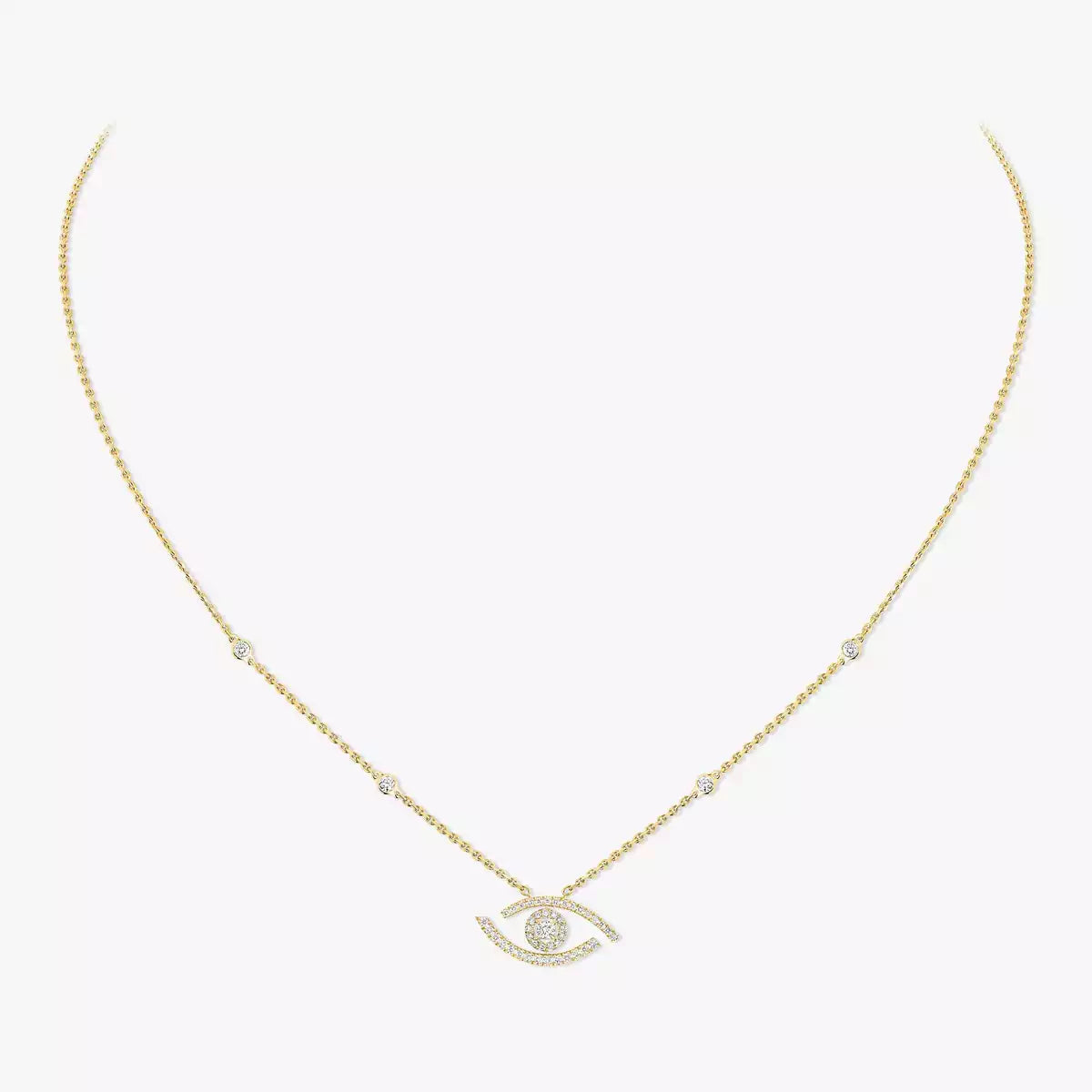 [Camiery]Pave_ Diamond Necklace Lucky Eye