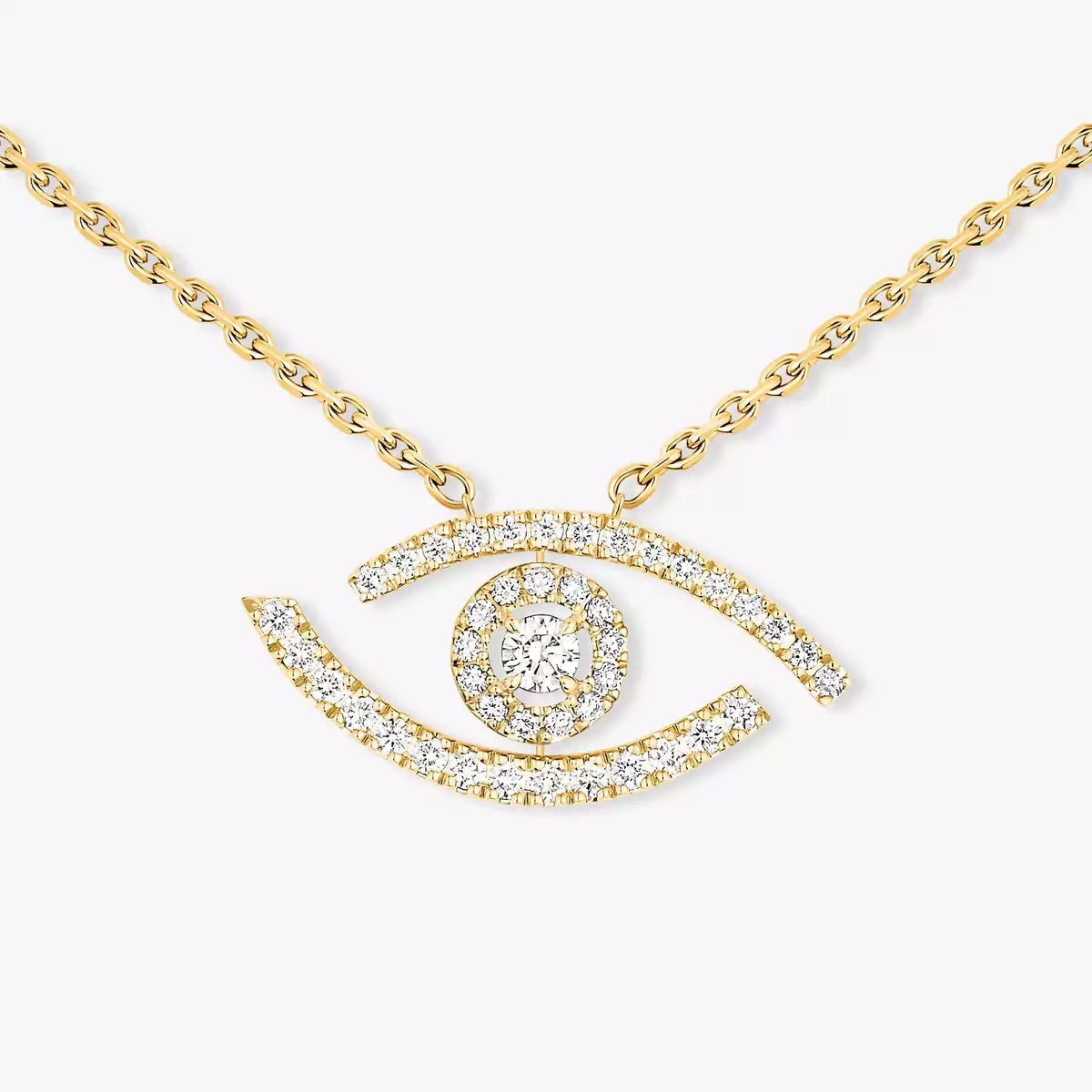 [Camiery]Pave_ Diamond Necklace Lucky Eye