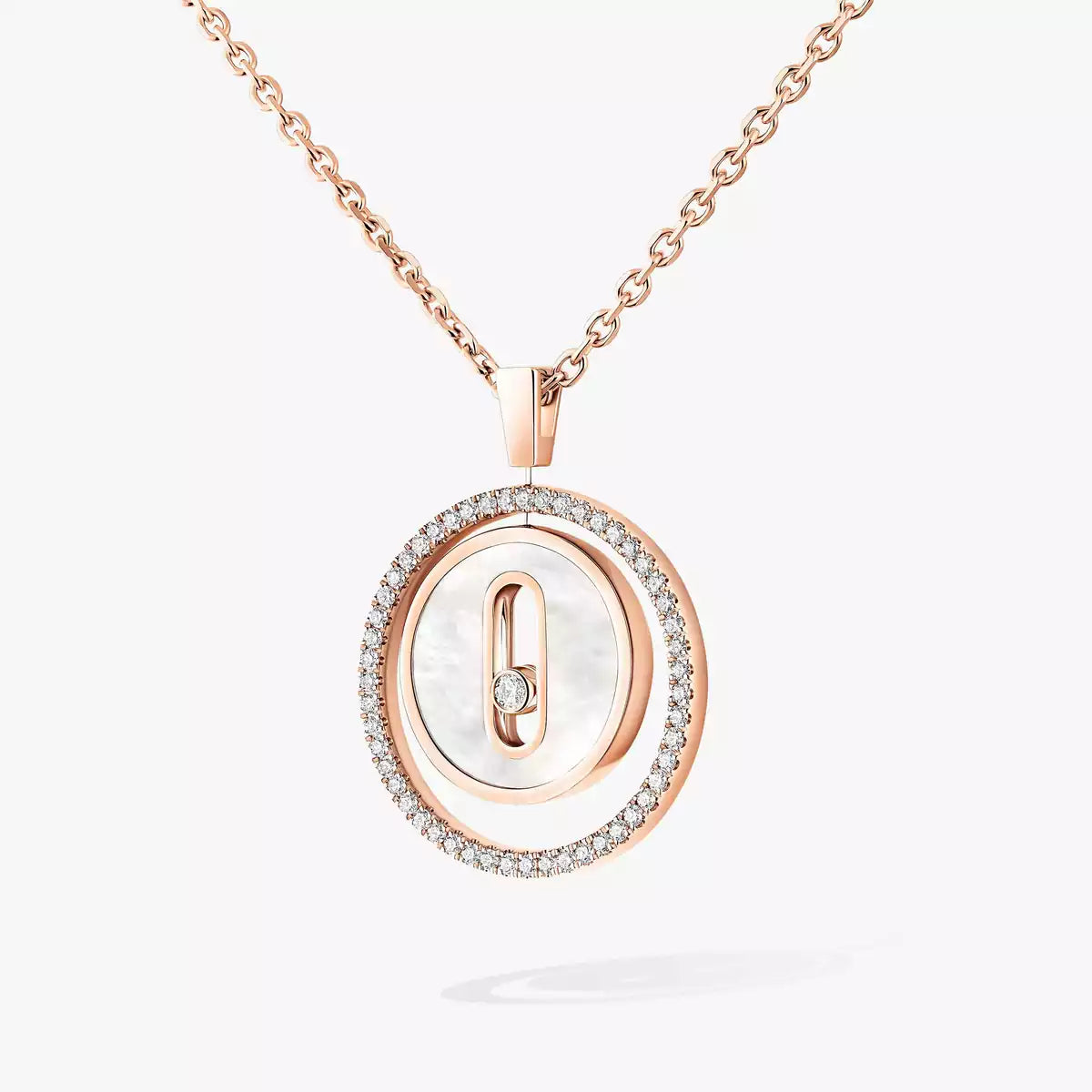 [Camiery]Lucky Move Diamond Necklace in Rose Gold and White Mother-of-Pearl
