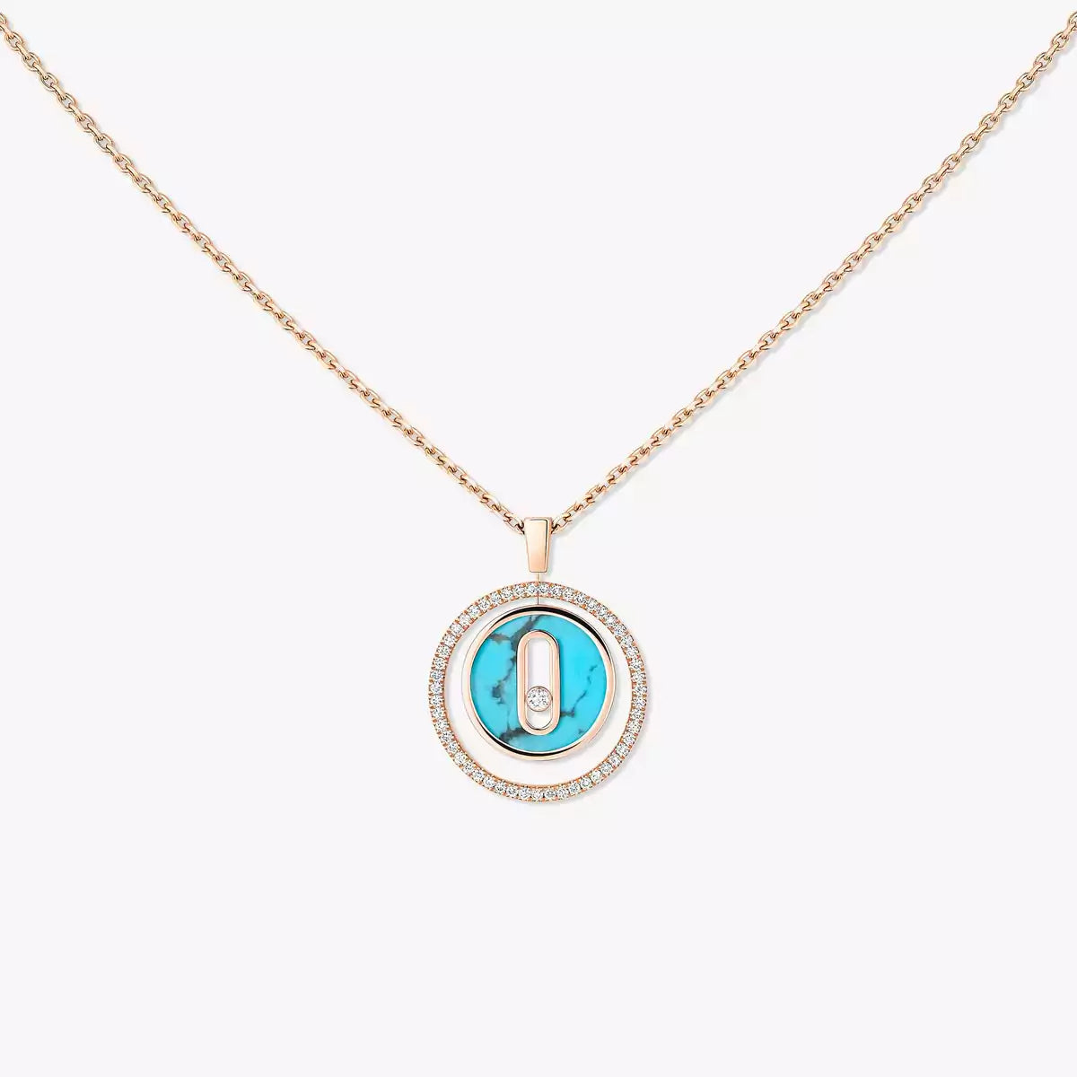 [Camiery]Lucky Move Diamond Necklace in Rose Gold and White Mother-of-Pearl