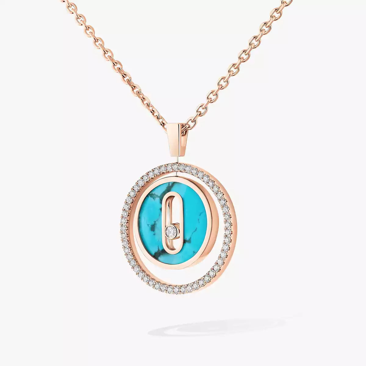 [Camiery]Lucky Move Diamond Necklace in Rose Gold and White Mother-of-Pearl