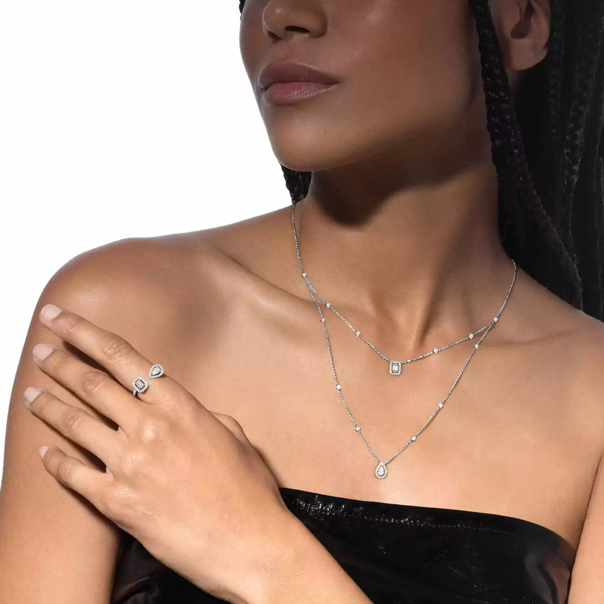 [Camiery]Diamond Necklace My Twin 2 Rows