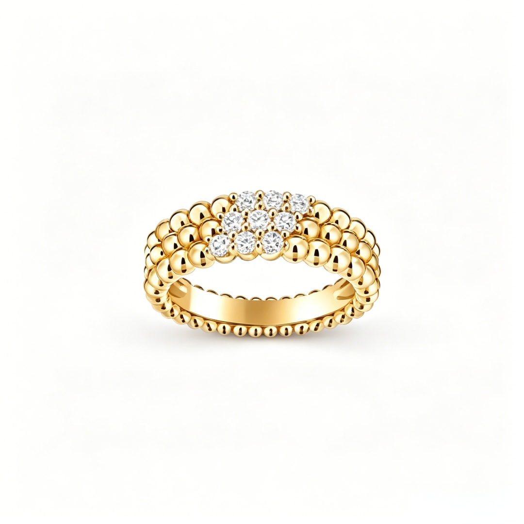 [Camiery] THREE-ROW DIAMOND RING