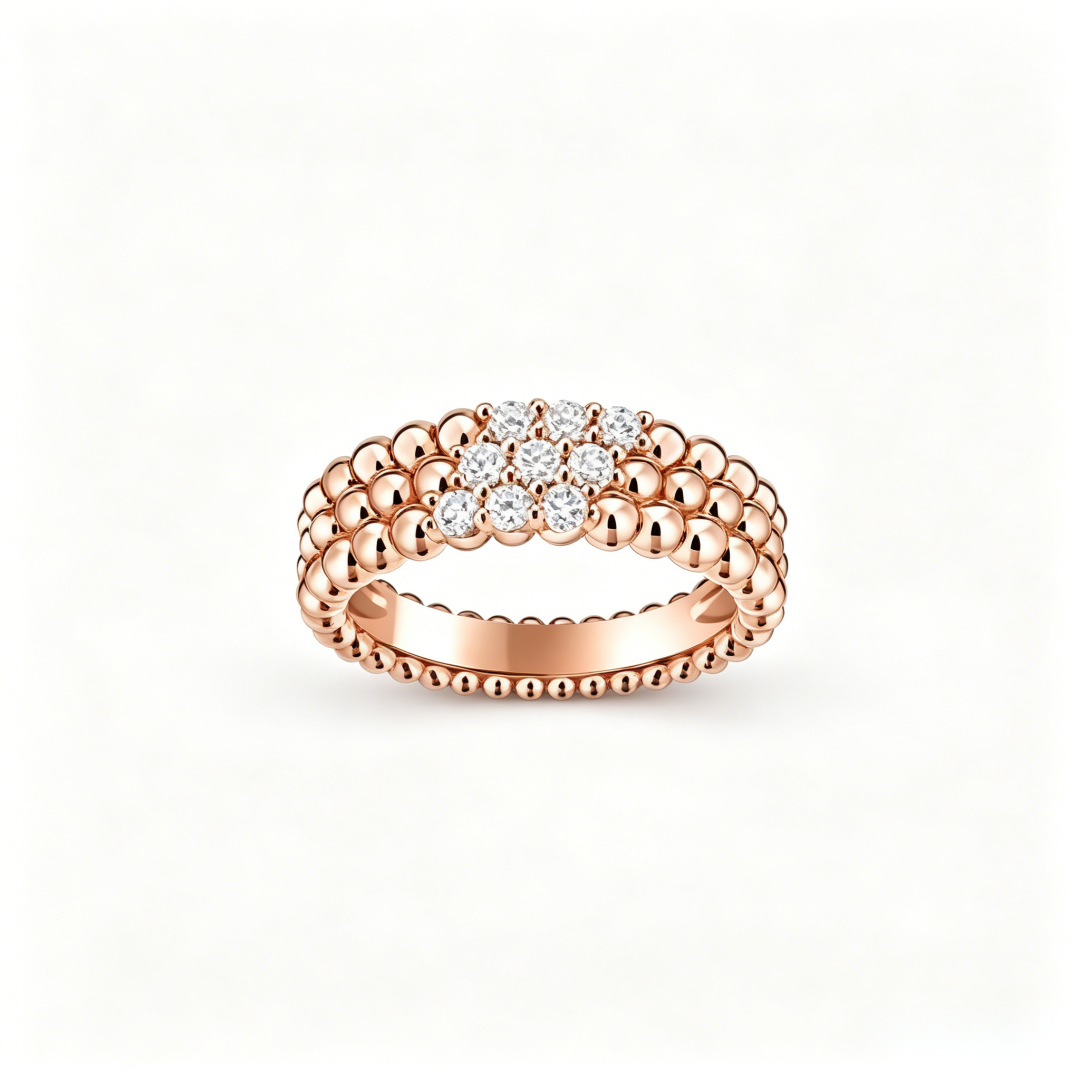 [Camiery] THREE-ROW DIAMOND RING