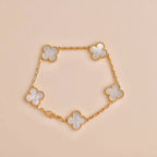 [CLOVER JEWELRY]CLOVER WHITE PEARL MOP 5 MOTIF BRACELET COLLECTION